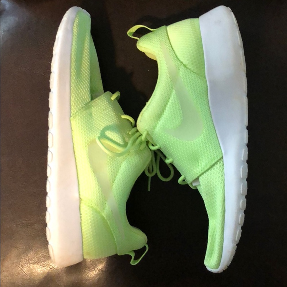Neon green Nike sneakers